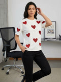 Scarlet Hearts Sequined White Top