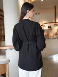 Noir Tie-Waist Tunic Make a sophisticated state