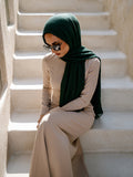 Marble Cotton Hijabs - Evergreen