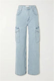 FRAME Le Slouch High-Rise Cargo Straight-Leg Jeans