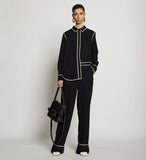 Minimalist Piping Button-Down & Trouser Set