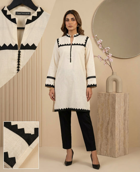 Mono Geometric Linen Tunic