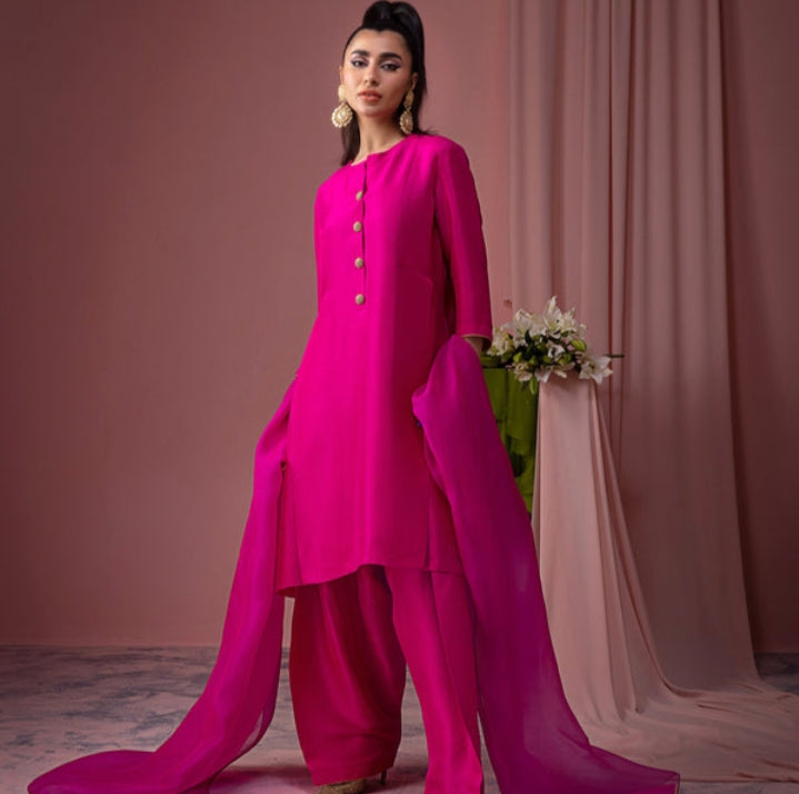 Fuchsia Pink 3-Piece Luxe Pret Set