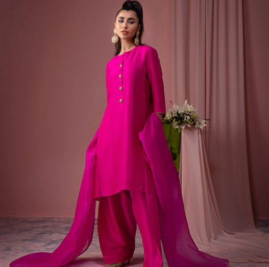 Fuchsia Pink 3-Piece Luxe Pret Set