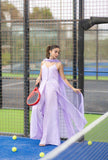 Lavender Embellished Flowing Dress