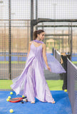 Lavender Embellished Flowing Dress