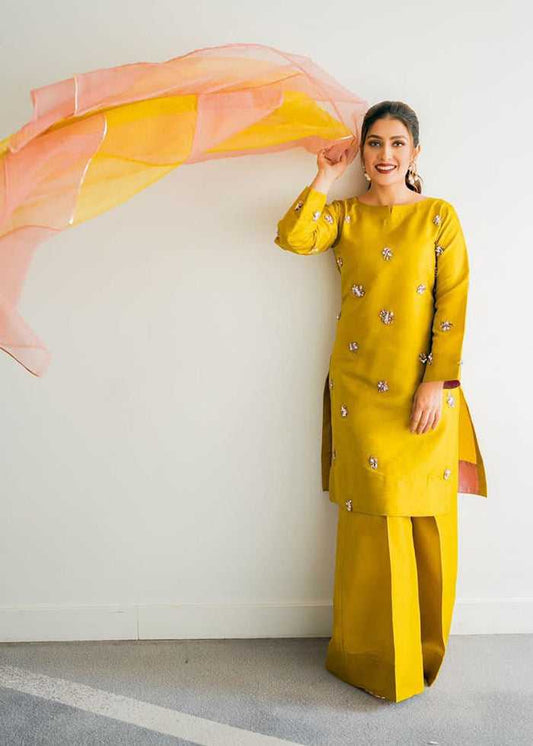 Mustard Yellow Stone-Work 3-Piece Suit