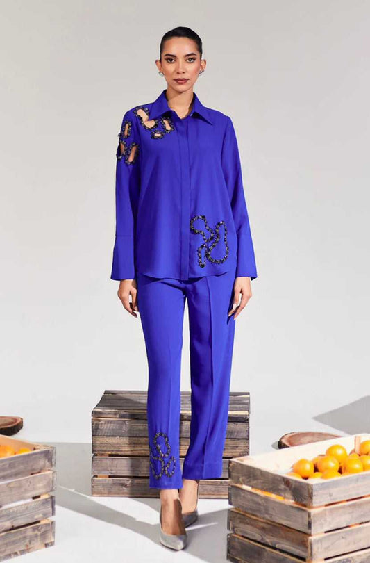 Royal Blue Embellished Co-Ord Set