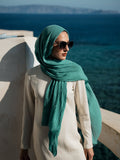 Marble Cotton Hijabs - Turquoise