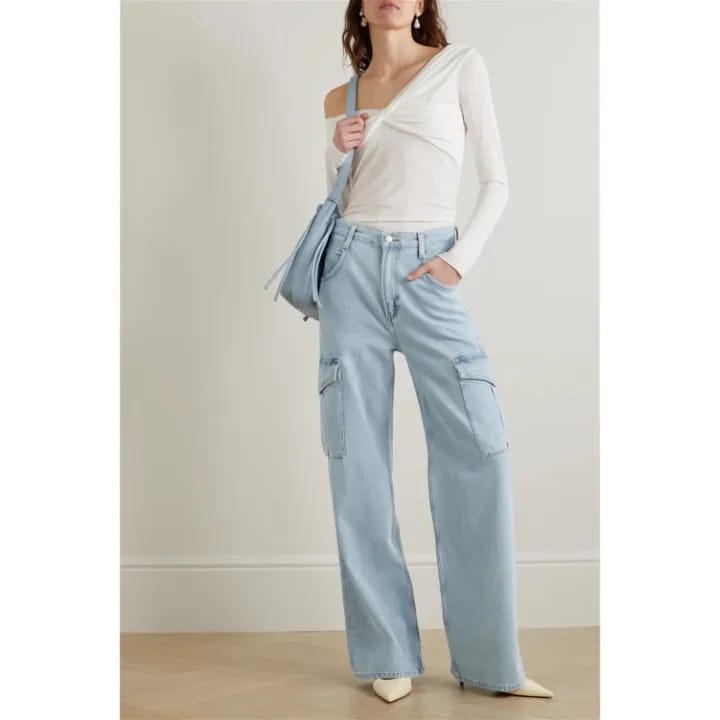 FRAME Le Slouch High-Rise Cargo Straight-Leg Jeans