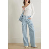FRAME Le Slouch High-Rise Cargo Straight-Leg Jeans