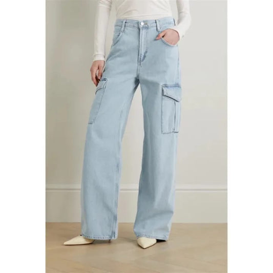 FRAME Le Slouch High-Rise Cargo Straight-Leg Jeans