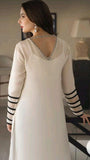 Ivory Elegance Pearl-Embellished Long Maxi Set