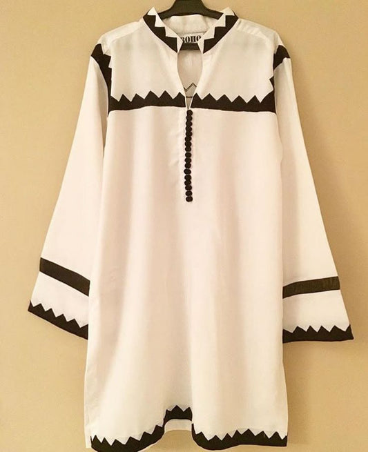 Mono Geometric Linen Tunic
