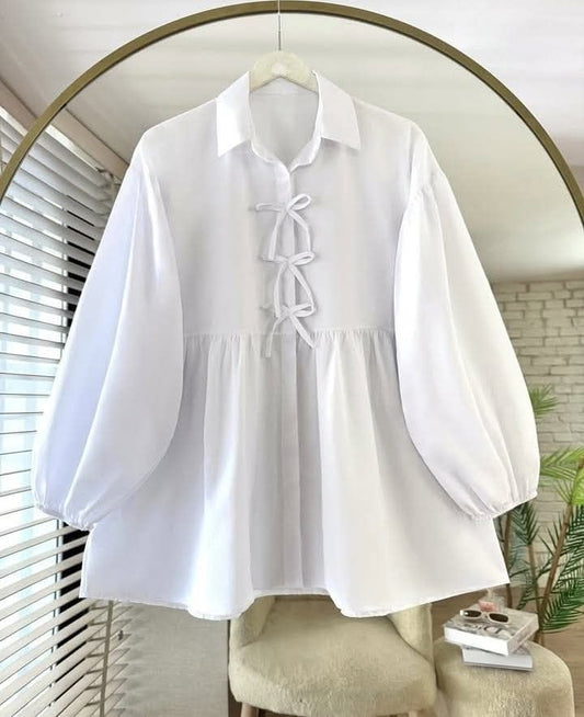 Tie-Front Peplum Top