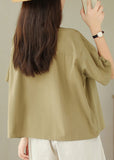 Women's Casual Oversized Short-Sleeve Flap Shirt