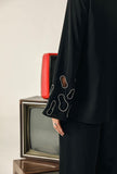 Black Embellished Cutout Tunic & Trouser Set